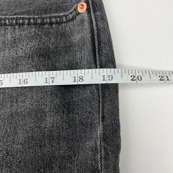 Levi's Skirt Women's Size 30 Black Wash Rigid Denim Side Slit Jean Midi Classic - Picture 10 of 15